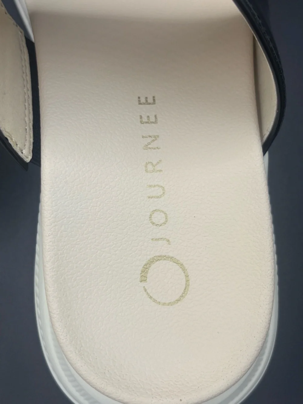 Journee Collection Janis Wedge Black Patent Women’s Sandals Size 7.5 - Picture 10 of 12